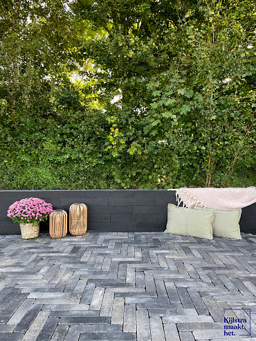 Stonique trommel dikformaat XL 28x7x8 cm grijs/zwart