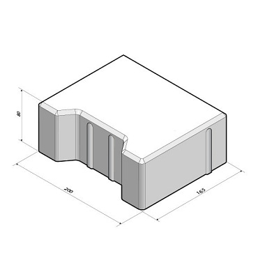 H-verbandsteen begin/eind 8 cm