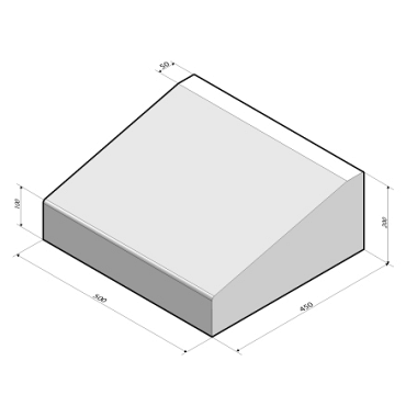 Inritblok 45x20x50 tussenstuk t.b.v. Trottoirband 13/15