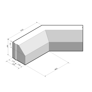 RWS-band 11,5/22,5x25 hoekstuk 135' inw