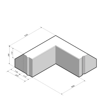 RWS-band 11,5/22,5x20 hoekstuk 90' uitw