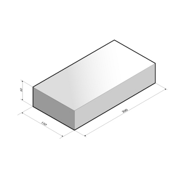 Tegel 30x15x6 cm zonder velling