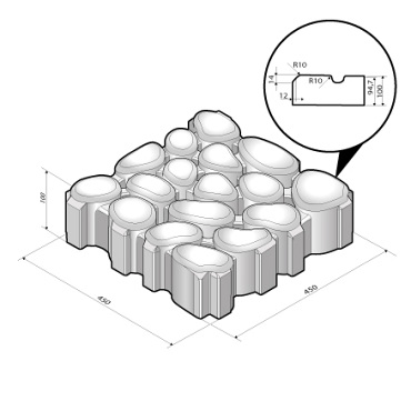 Keigrassteen WaterWijs 45x45x10 cm