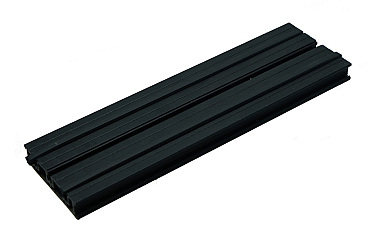Structusol alu profiel ZWART ST16 lengte 2,4 m met rubber profiel