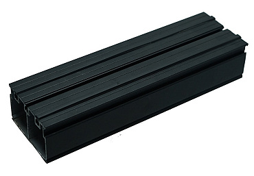 Structusol XL alu profiel ZWART ST45 lengte 2,4 m met rubber profiel