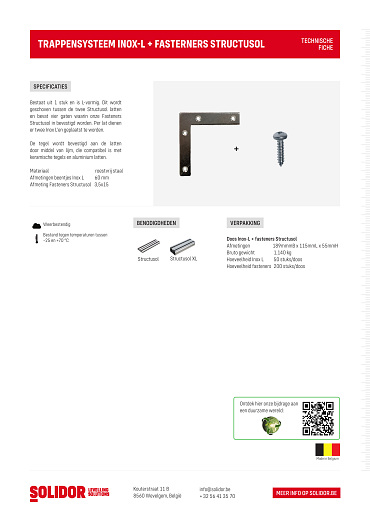 Structusol Inox-L tbv traptreden of randen incl. bevestigers