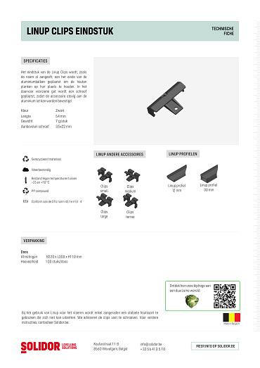 Linup clips eindstuk terras, wand & plafond