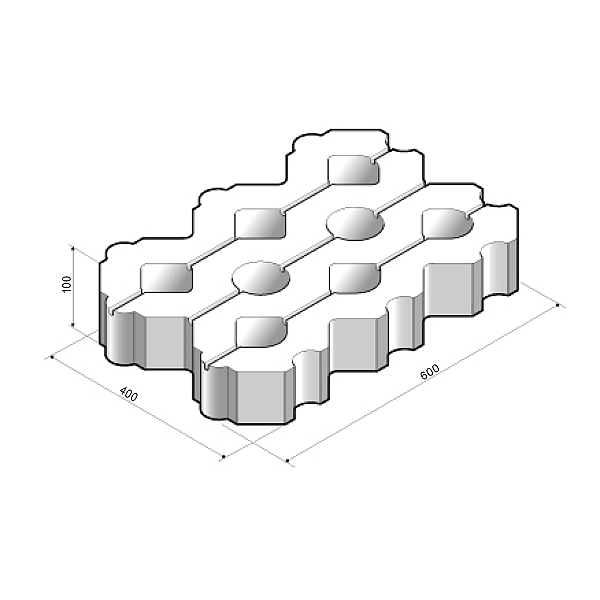 Grasbetontegel WaterWijs 40x60x10 cm vlak
