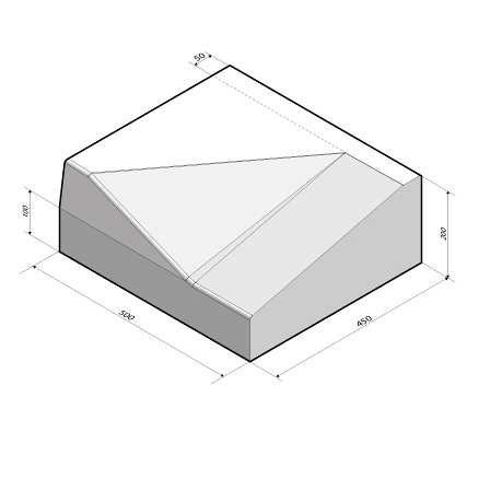 Inritblok 45x20x50 links t.b.v. Trottoirband 13/15