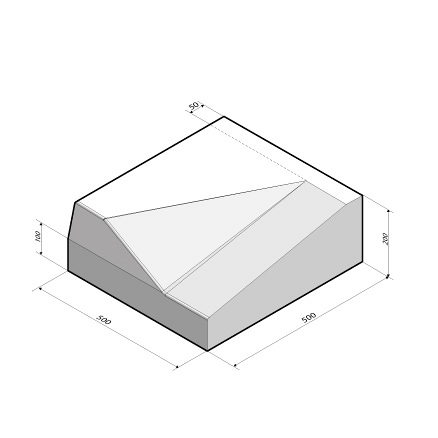 Inritblok 50x20x50 links t.b.v. Trottoirband 18/20