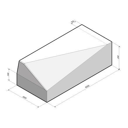 Inritblok 65x20x30 links t.b.v. Trottoirband 18/20