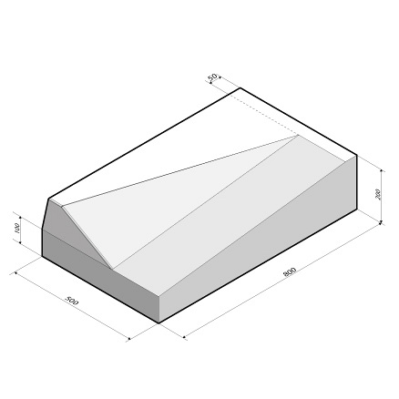 Inritblok 80x20x50 links t.b.v. Trottoirband 18/20