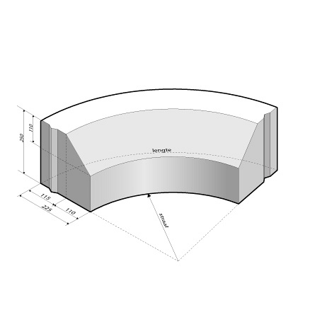 RWS-band 11,5/22,5x25 bocht R=10 inw