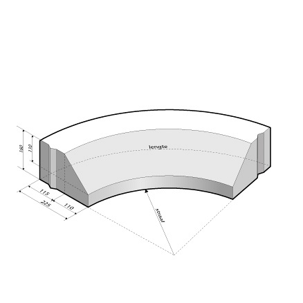 RWS-band 11,5/22,5x16 bocht R=10 inw