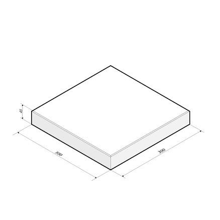Tegel 30x30x4,5 cm wit komo (LR)
