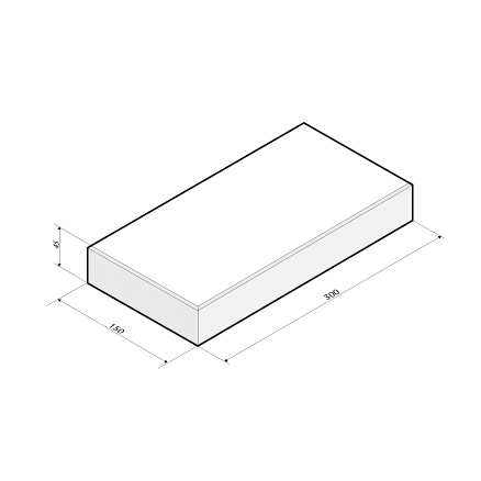 Tegel 30x15x4,5 cm wit komo (LR)