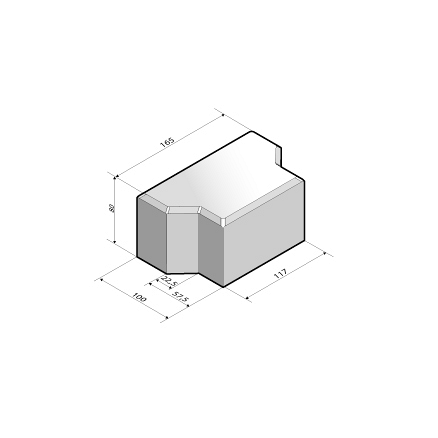 H-verbandsteen half 8 cm