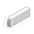 Inritperronband TB 13/15x25 lengte 75 cm rechts
