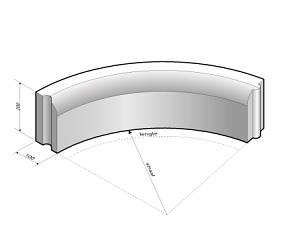 Gazonband 10x20 bocht R=6 inw